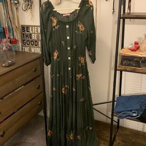 Olive Hill long Embroidered dress